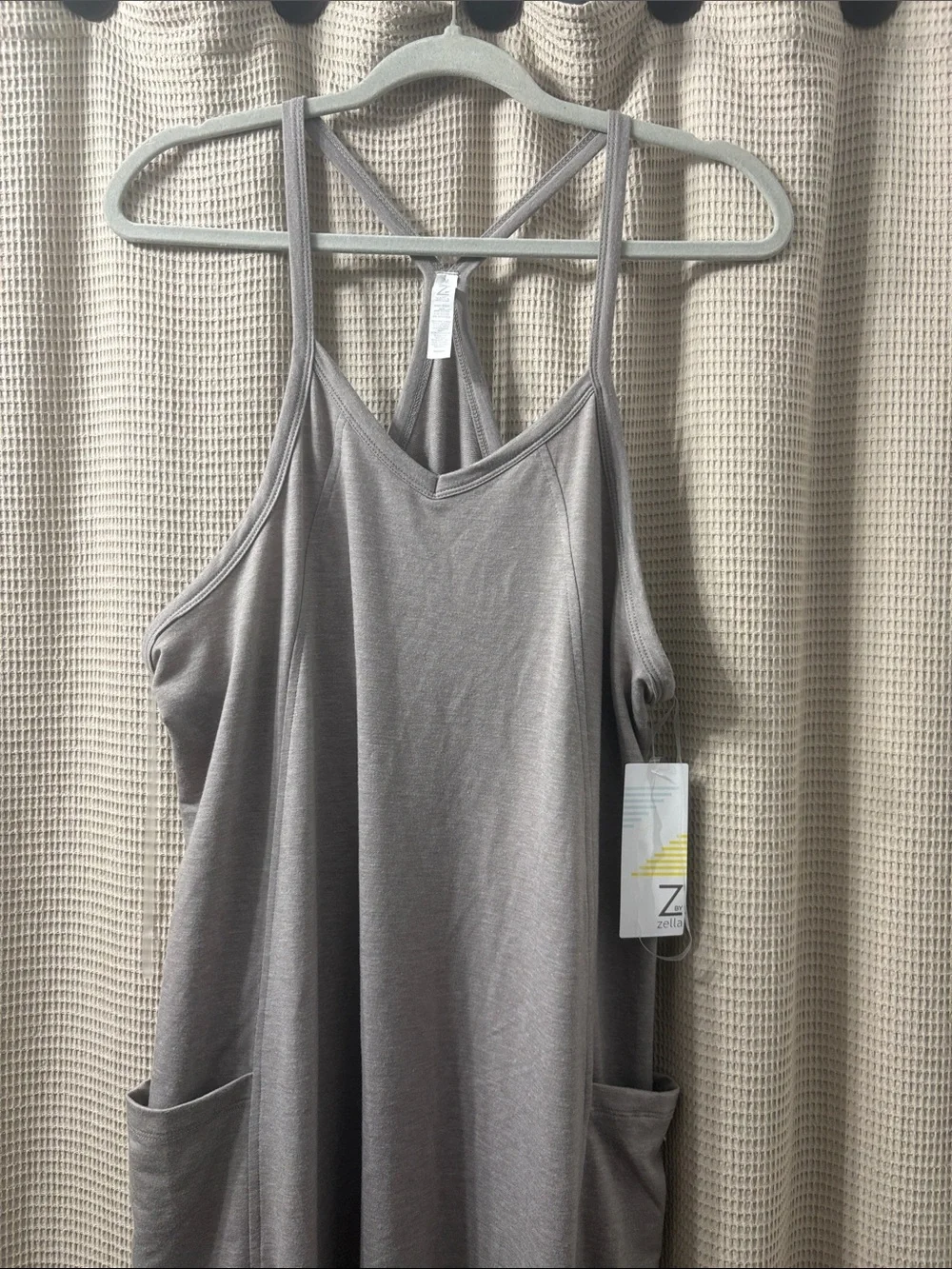 Zella Gray Strappy Pocket Jumpsuit